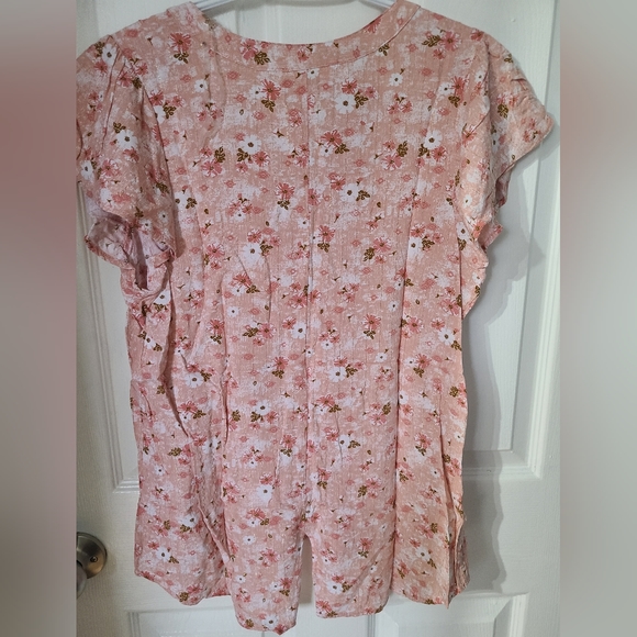 Como Blu Flutter Sleeve Blouse size small - Picture 2 of 5